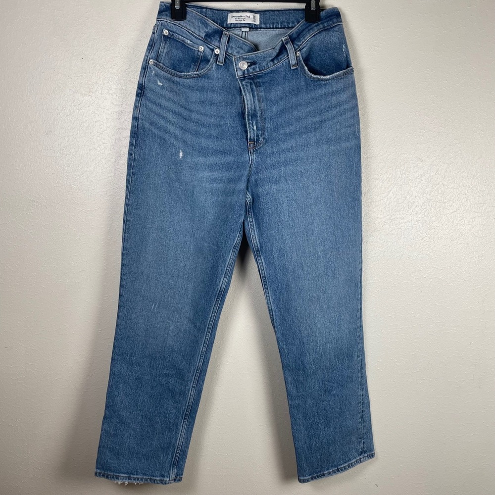Abercrombie & Fitch 90s‎ Straight Ultra High Rise Crossover Jeans Blue 30/10S